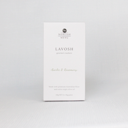 Australian Made Lavosh crackers in white box