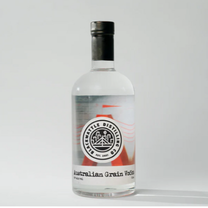 Bottle of Australian Grain Vodka on white background