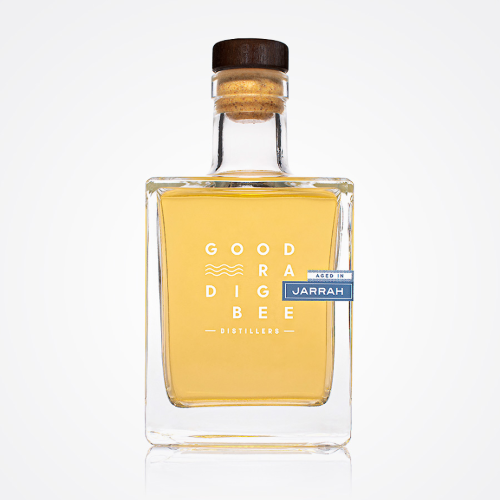 Bottle of Goodradigbee Whisky on white background