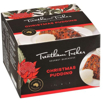 Small boxed Christmas pudding in black and red box