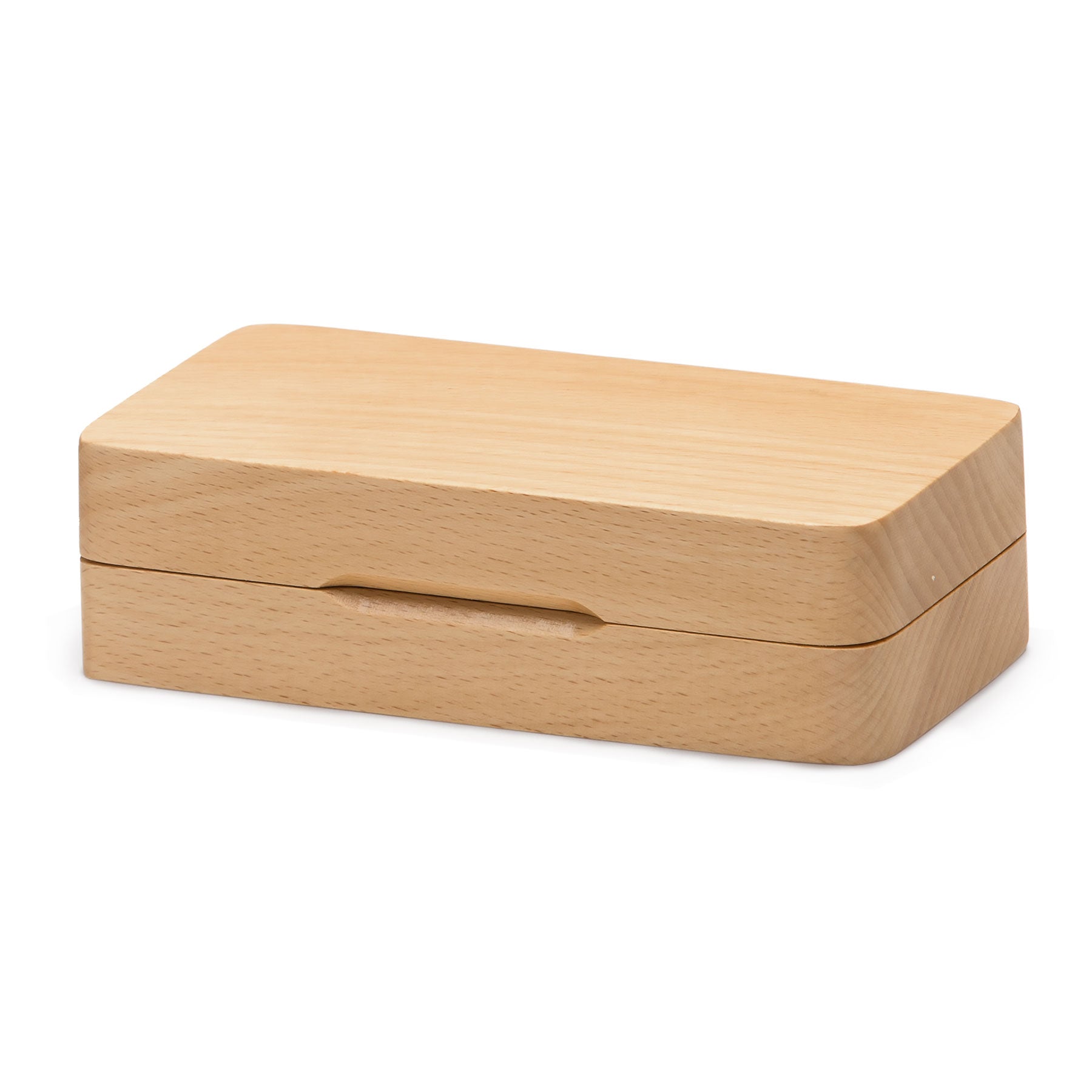 hinged timber beechwood box with magnetic closure